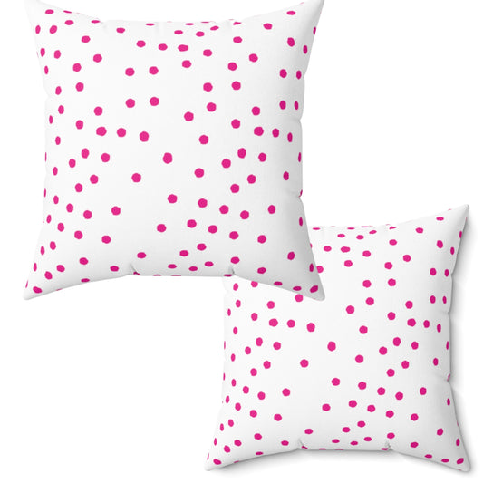 Pink Ditsy Dots Throw Pillow