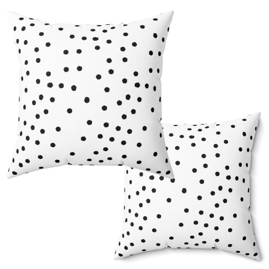 Black and White Polka Dots Throw Pillow