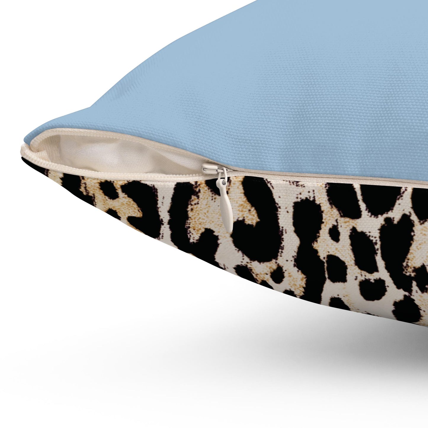 Leopard Cheetah Light Sky Blue Couch Cushion