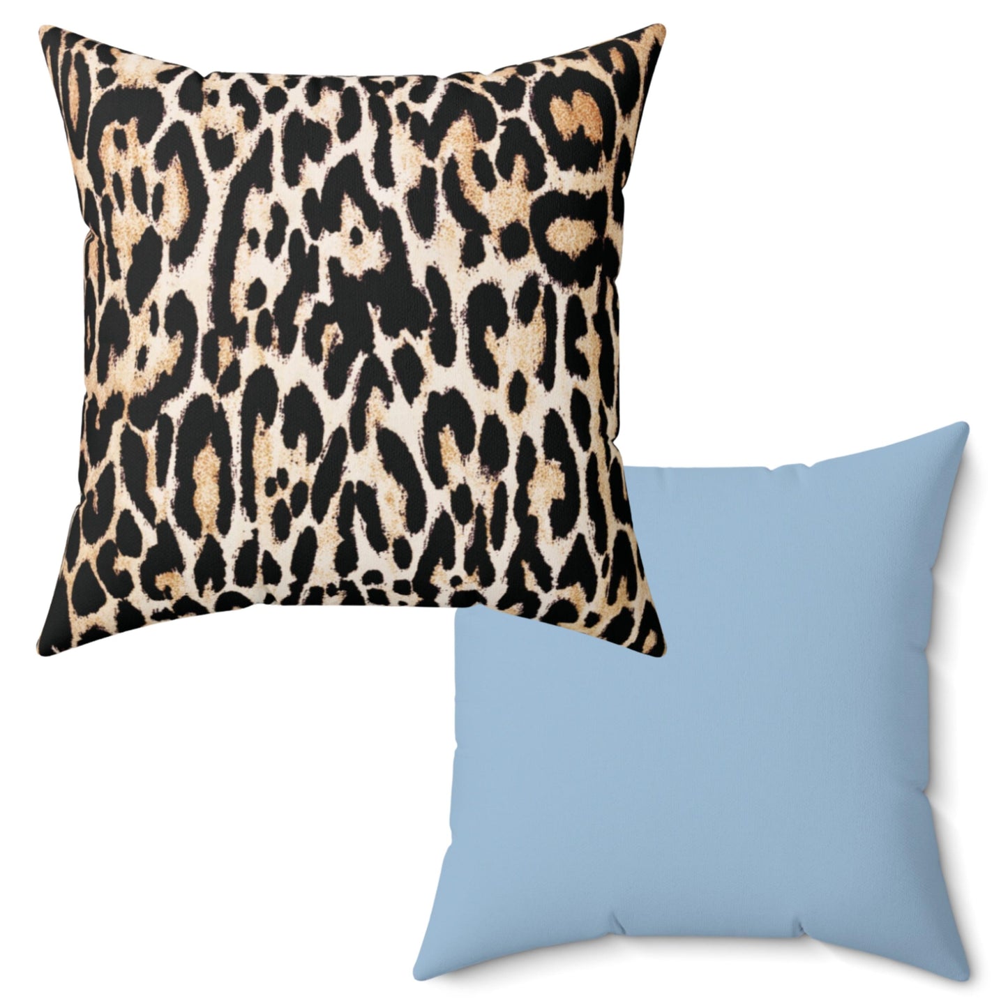 Leopard Cheetah Light Sky Blue Couch Cushion