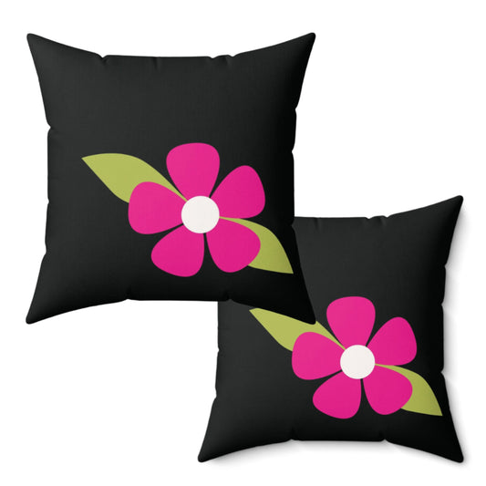 Retro 60s Flower Power Style Throw Pillow