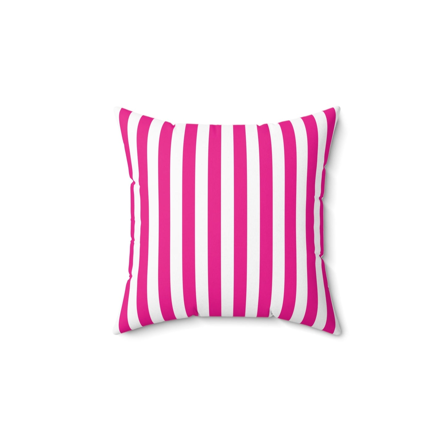 Brite Pink and White Striped Cushion