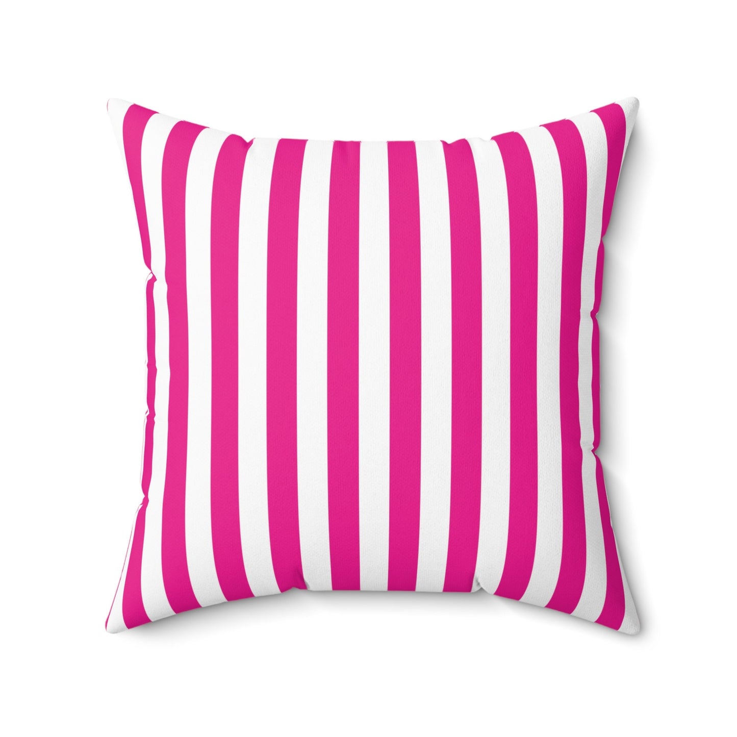 Brite Pink and White Striped Cushion