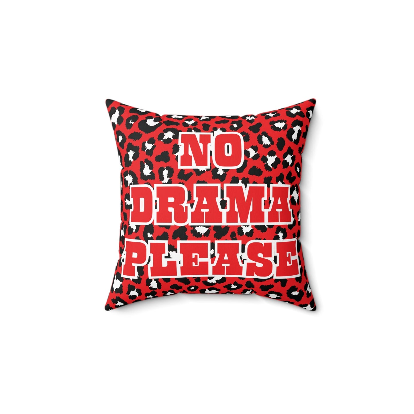 Red No Drama Leopard Print Pillow