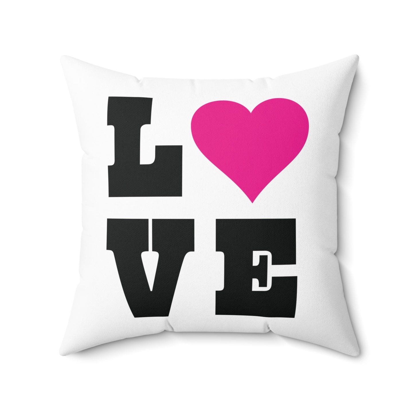 LOVE with Pink Heart Throw Pillow