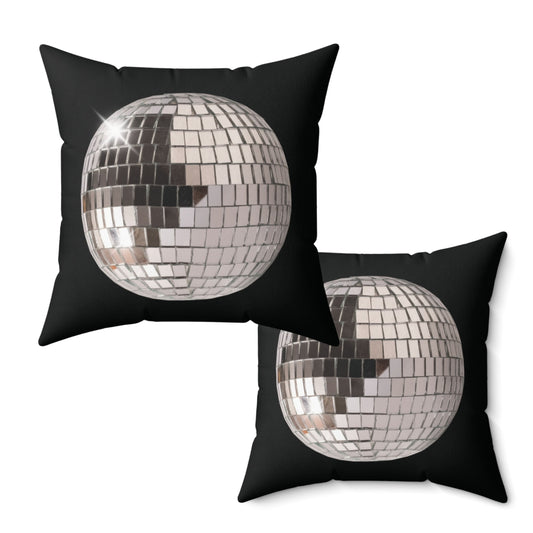 Black Disco Ball Throw Pillow