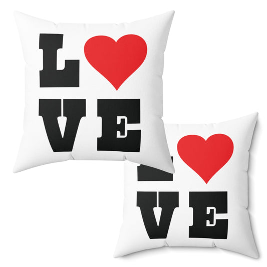 LOVE with Red Heart Throw PIllow