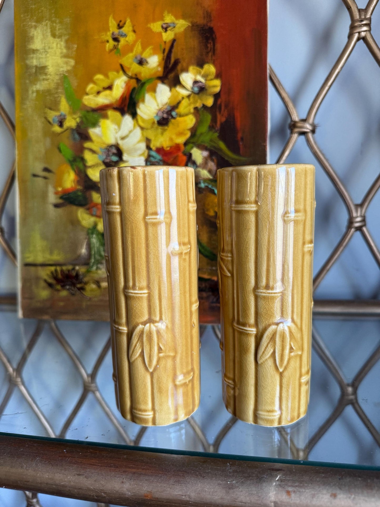 Orchids Of Hawaii 2 Tiki Mugs Japan Vintage Cocktail Glass Tropical Drinks Tiki Bar Decor Bamboo Tiki Glasses Tumblers, Boho Set of 2